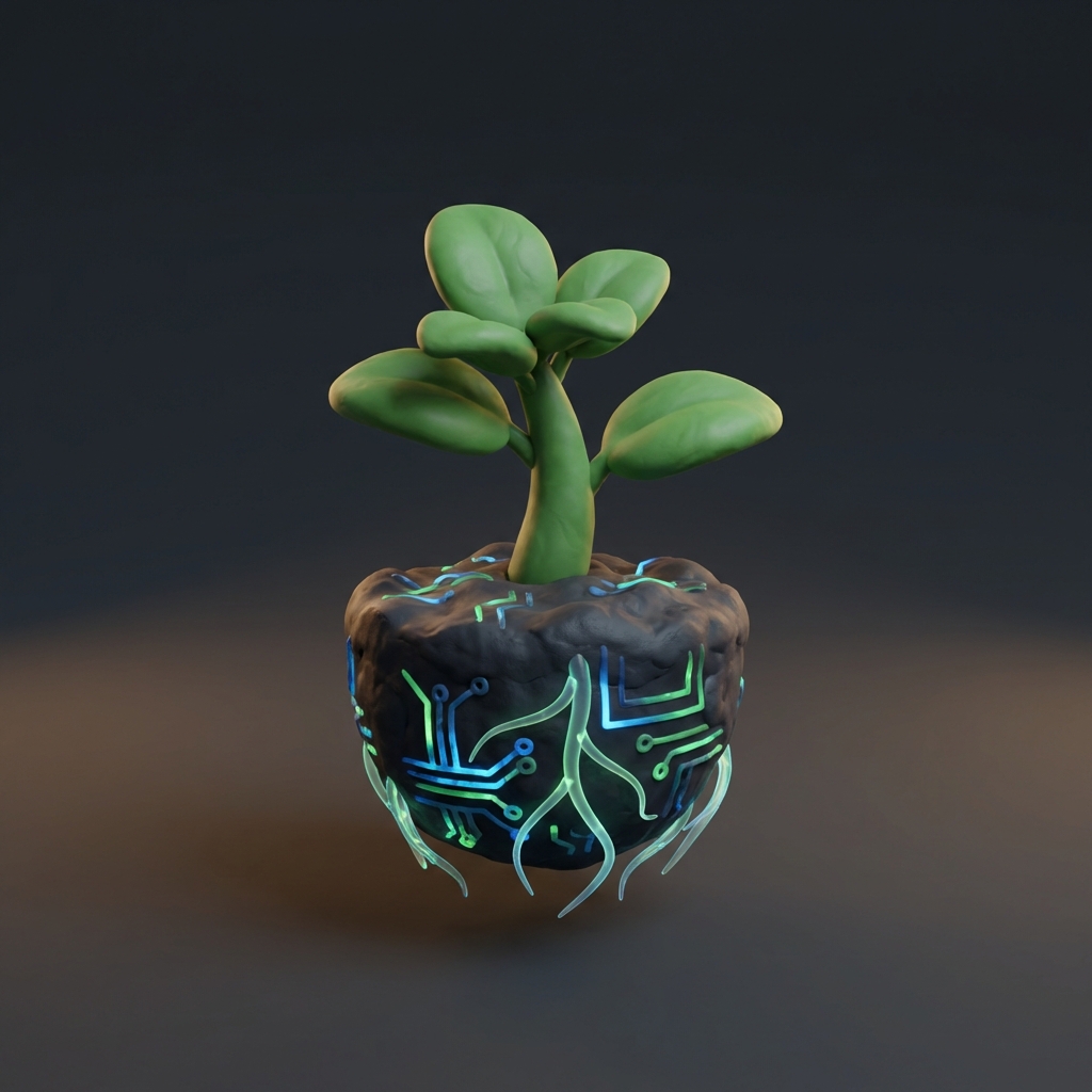 Tree sprouting in digital soil