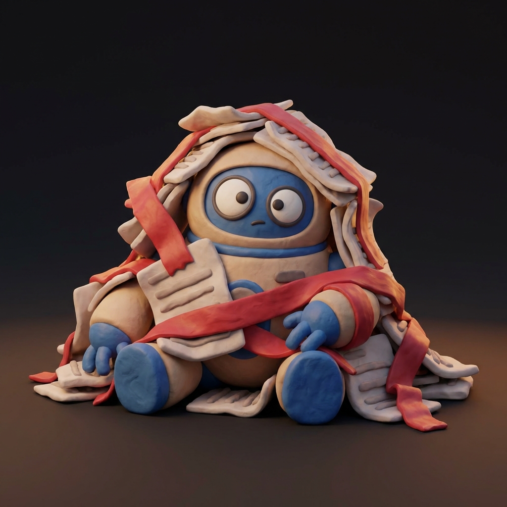 Robot buried in paperwork